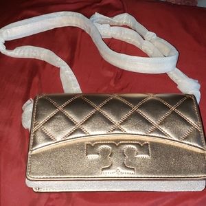 Tory Burch chain flat wallet